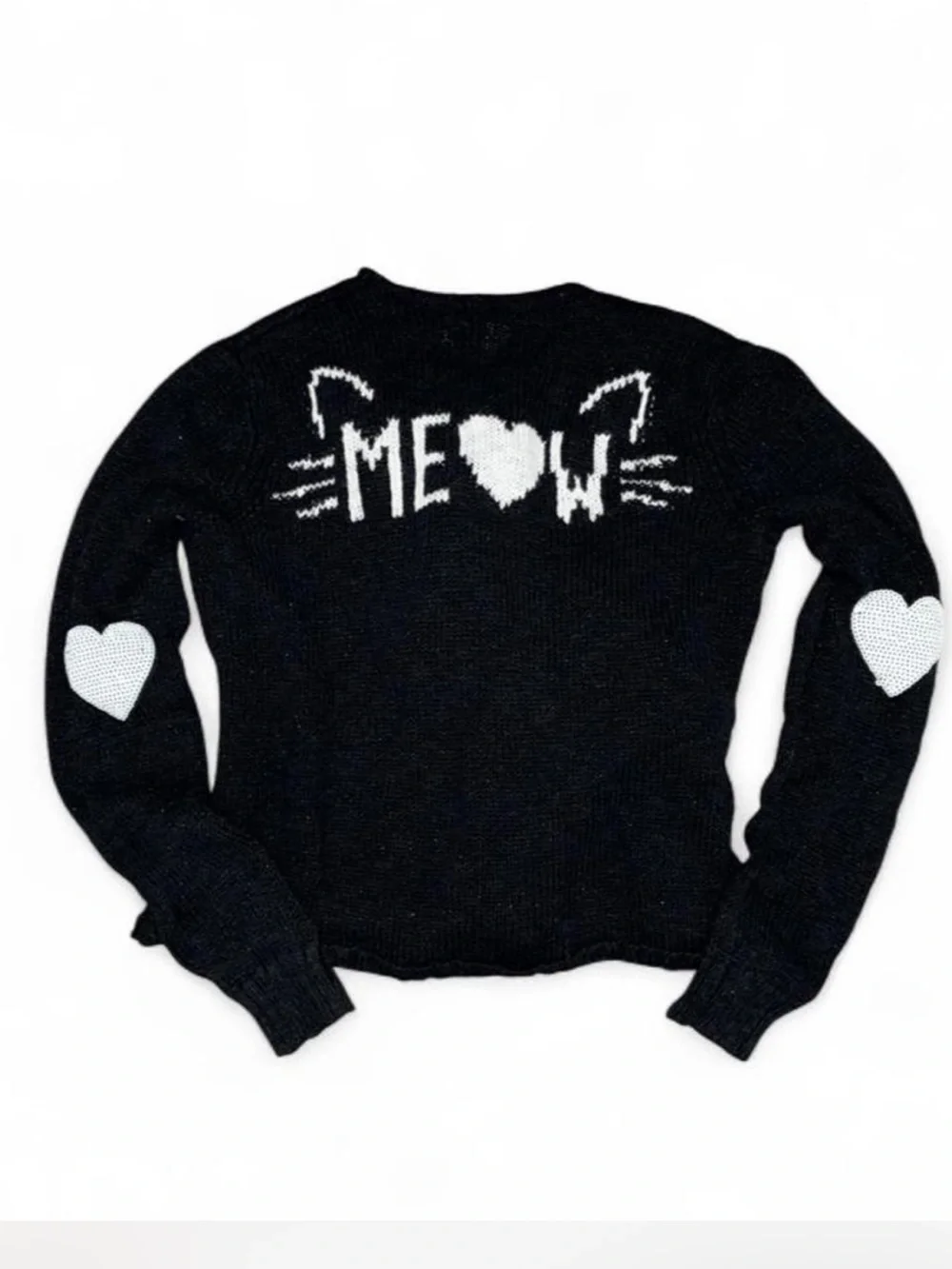 Justice Black Sweater with White